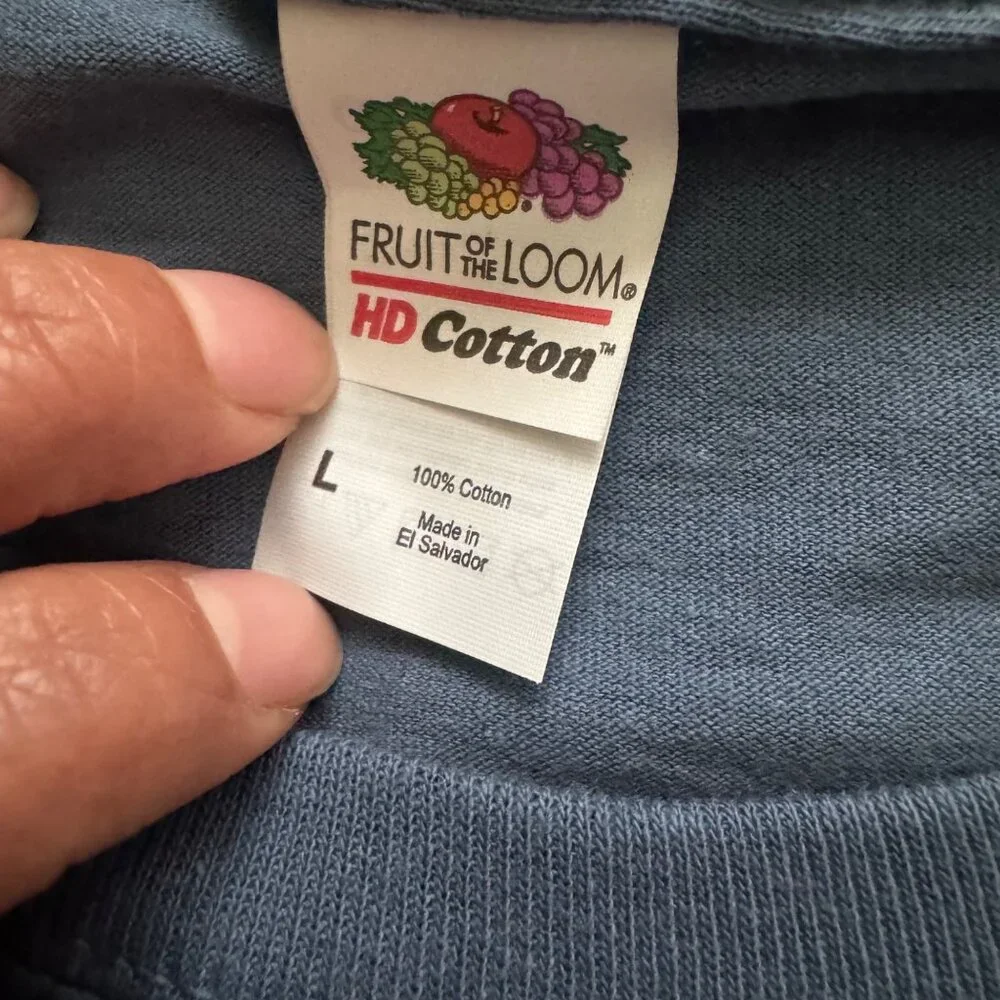 Fruit of the Loom‎ men shirt Blessed Girl Faith Long Sleeve Tee sz Large blue